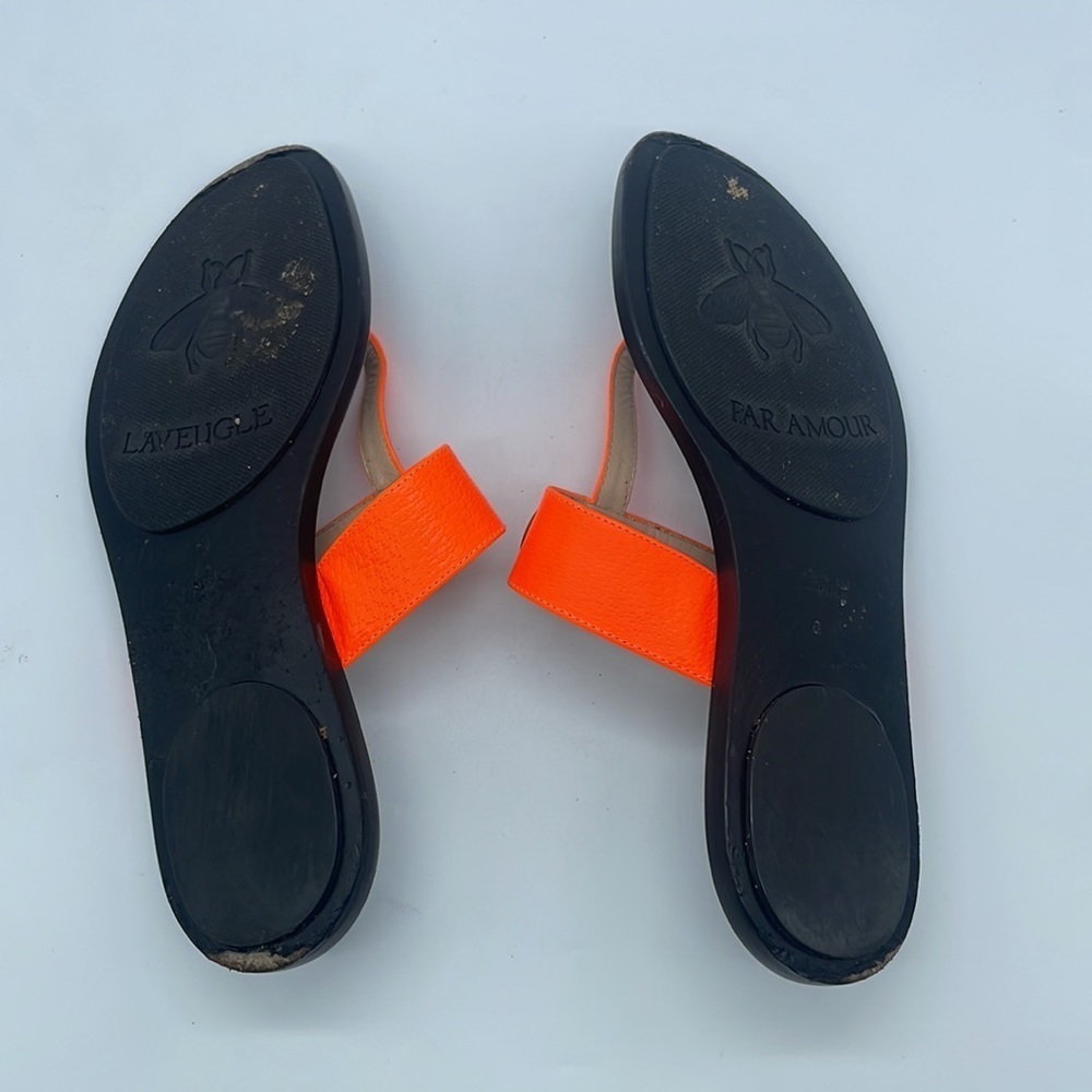 Gucci Orange leather Marmont GG thong sandals 37.5 - Picture 7 of 9